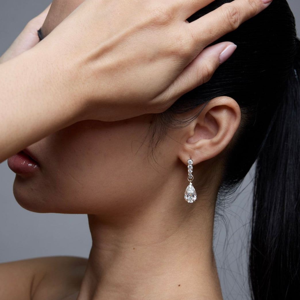 Detachable Diamond Drop Huggies_Model