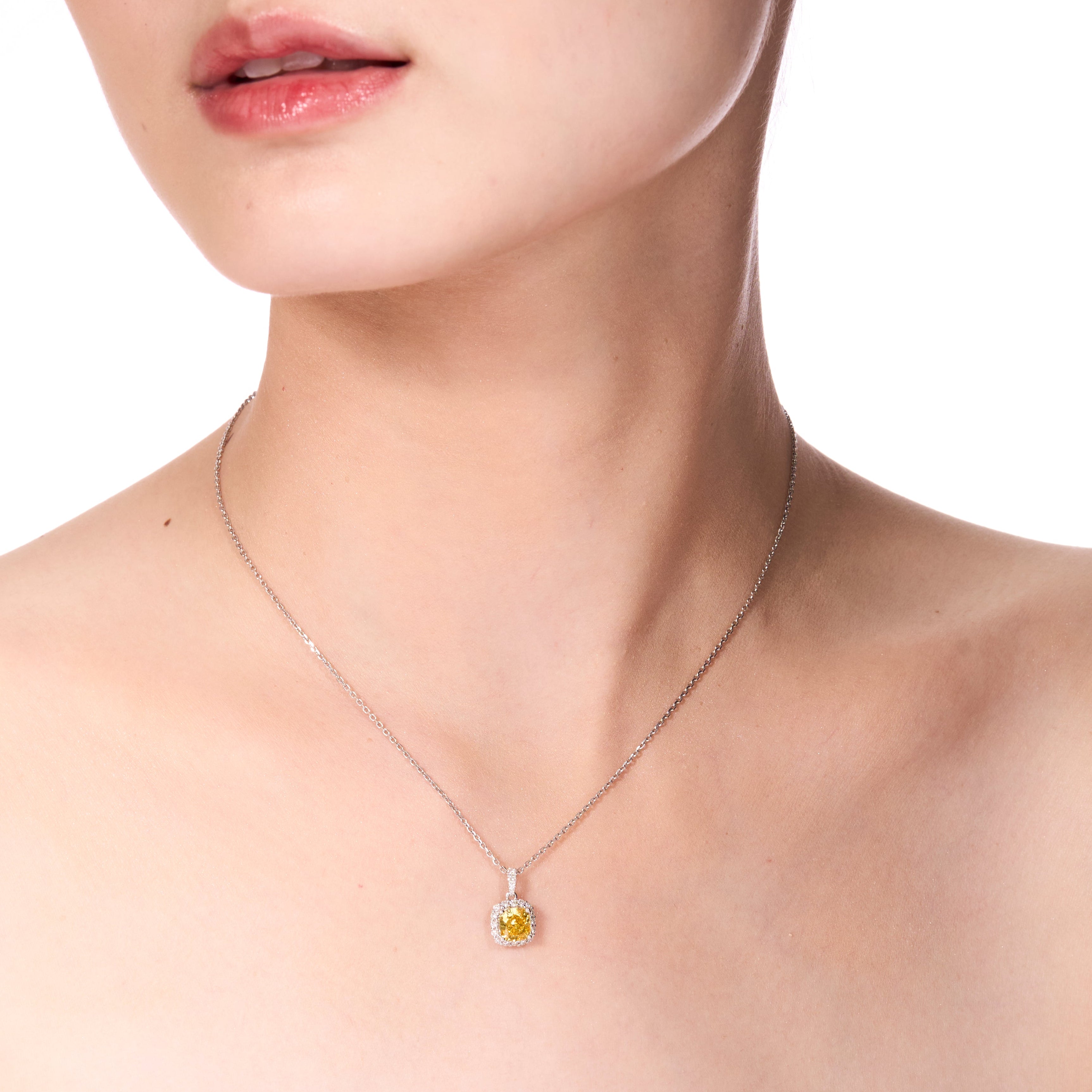 Fancy Vivid Yellow Diamond Pendant