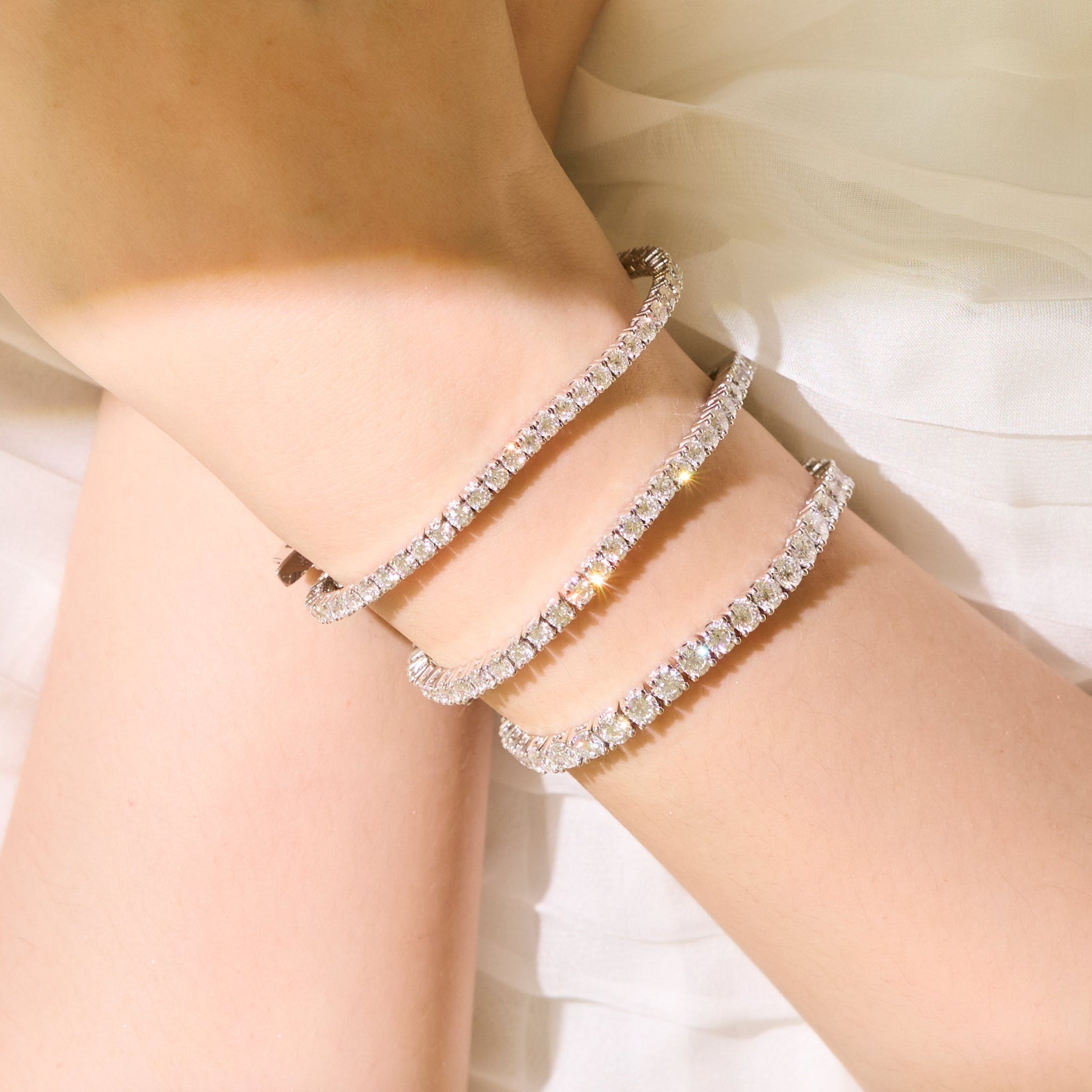 Solaris Round Brilliant Diamond Tennis Bracelet